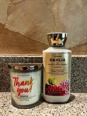 Bath & Body Works Dahlia Candle and Body Lotion!! NEW